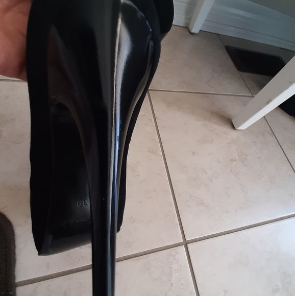 Marco pini Black suede peep toes - Picture 2 of 4